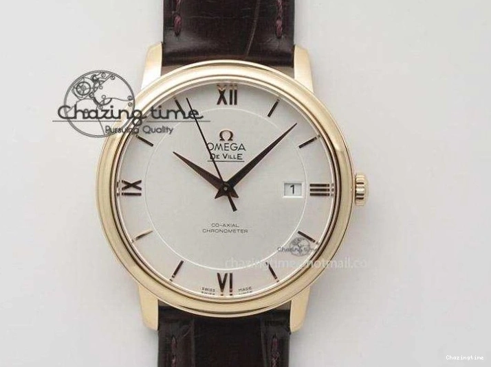 0308 MoistureWicking De Ville Chronograph SS OMF 1:1 Best Edition Blue Dial On Blue Leather Strap A 8110